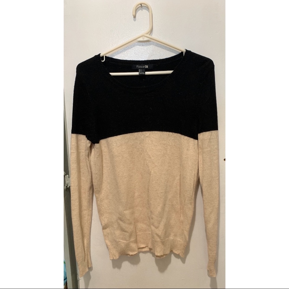 Forever 21 Cream and Black Sweater